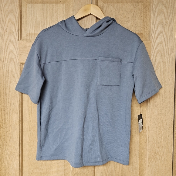 Art Class Blue Cotton Blend Short Sleeve Hoodie Size 14 - Picture 1 of 4